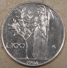 Italy 1964 100 Lire Ch BU