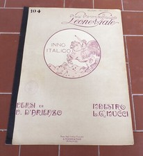 Spartito Leonida Graziano Mucci INNO ITALICO - Mignani 1900 D'Arienzo Piano