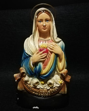 ANTICA STATUA SCULTURA RELIGIOSA GESSO POLICROMO MADONNA DELLE LACRIME SIRACUSA