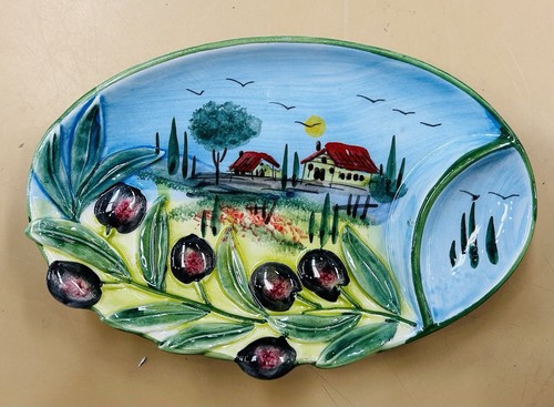 Piatto olive toscana ceramica - piatto,