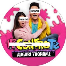 Cialda TE  CONTRO ME con NOME Decorazione Torta Ostia o Zucchero