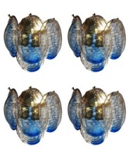 LA MURRINA SIGNED ORIGINAL 4 SCONCES BLUE GLASSES 