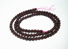 1filo/105pz perline pietre granato natural rotondo 4mm colore rosso scuro bijoux