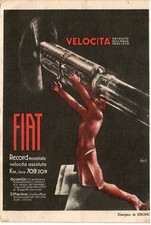 PUBBLICITARIA-SIRONI-  Record Mondiale Velocità FIAT-F/G-COLOR-V.28/8/1935