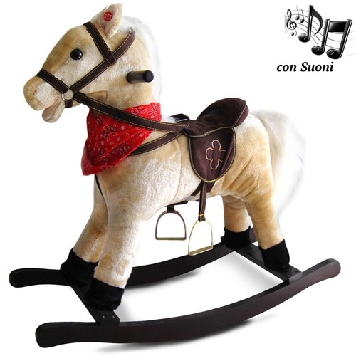 Cavallo dondolo beige con - cavallo,