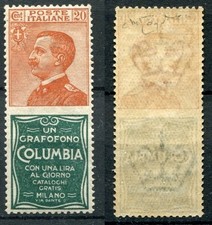 REGNO D'ITALIA 1925 PUBBLICITARIO COLUMBIA CENT 20 NON EMESSO MNH** CAT. 20