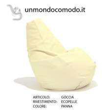 unmondocomodo.it: Poltrona sacco GOCCIA rivestimento in Eco-pelle colore PANNA