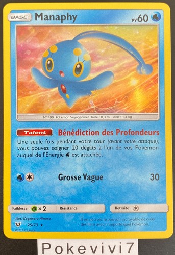 Carte pokemon manaphy 73 - carte, 25/73