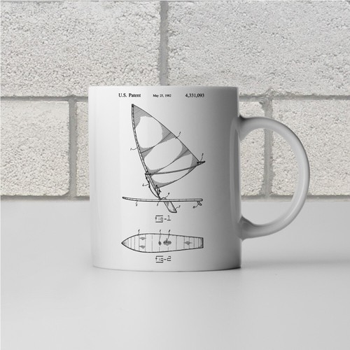 Tazza brevetto tavola windsurf