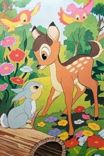 Poster Manifesto Locandina Cinema d'Epoca Stampa Vintage Film Bambi Walt Disney 
