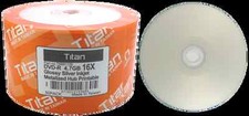 50 HUB a getto d'inchiostro TITAN 16X argento lucido stampabile DVD-R DVDR disco 4,7 GB