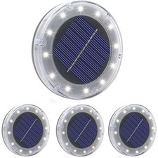 3x Faretto Da Terra Giardino Esterno 12 Led Multicolore Pannello Energia Solare_