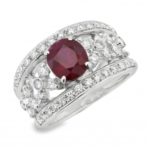 Anello rubino 51 diamanti - ct,