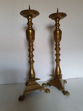 Antica coppia di candelieri in