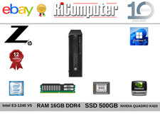 HP Z240 Workstation Intel Xeon E3-1240 v5 RAM 16GB SSD 500GB Quadro K420 Win11
