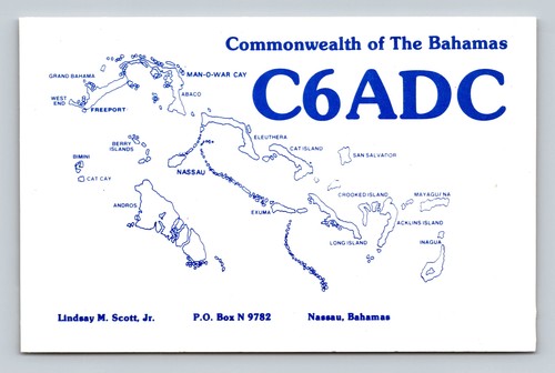 Ham radio qsl c6adc bahamas - radio,