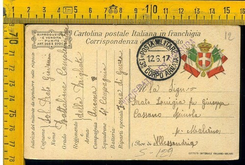 Ww1 posta militare prima - militare,