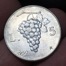 ITALY REPUBBLICA ITALIANA 5 LIRE 1950 "UVA" 