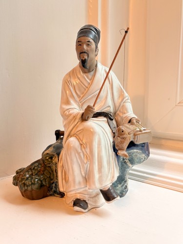 Statua pescatore ceramica