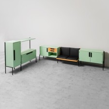 CREDENZA LEGNO VERDE DIVANO 2 POSTI ANNI ’60 VINTAGE MODERNARIATO