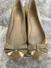 Fendi gold leather Flats tan