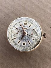 Eberhard Chronograph Extra-Fort 14000 Movement  Running For Parts Watch Vintage