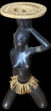 LEOPOLD ANZENGRUBER FIGURA FEMMINILE AFRICANA CERAMICA MADE IN AUSTRIA
