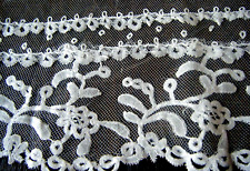 Antica bobina in rete honiton pizzo disegno floreale resto bellissimo 40"x5"