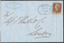 1854 1d Rosso-Marrone SG17 TJ