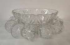 Antico set da punch in vetro