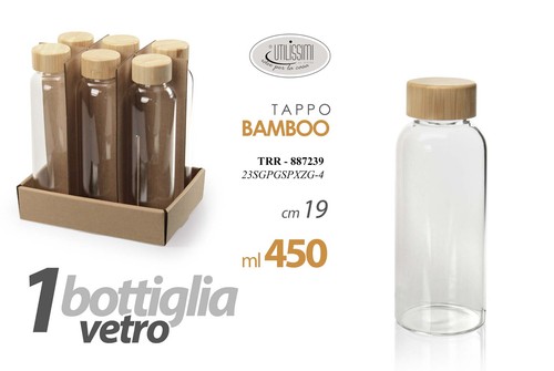 Bottiglia vetro trasparente - in,