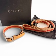 Gucci collare cane beige/rosso