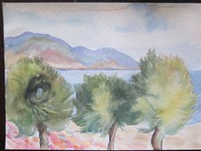 QUADRO AD ACQUERELLO SU CARTA