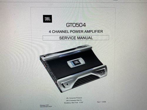Jbl gto 504 service - jbl,