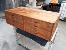 Cassettiera schedario in legno cm L128xP66xA38