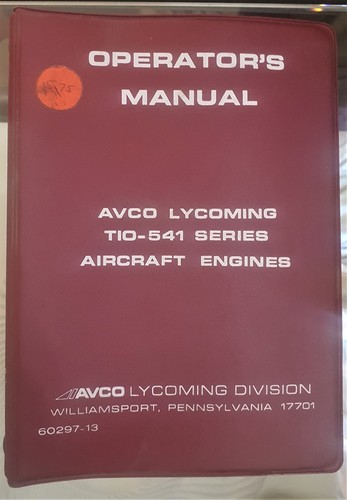 1973 manuale motore aereo avco - 1973,