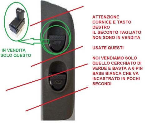 Pulsante sinistro alzavetro - sinistro,