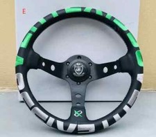 Volante sportivo VERTEX KING JDM Racing 13 pollici 330 mm in pelle Drift GRIGIO