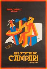 Fortunato Depero, c.a 1980s- BITTER CAMPARI - Vintage affiche on linen