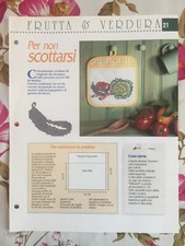 Schema punto croce Ricamo Frutta e verdura Presina melanzana carota asciugapiatt