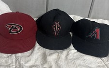 Lot Of 3 Arizona Diamondback Fitted Hats Ok Condition MLB 