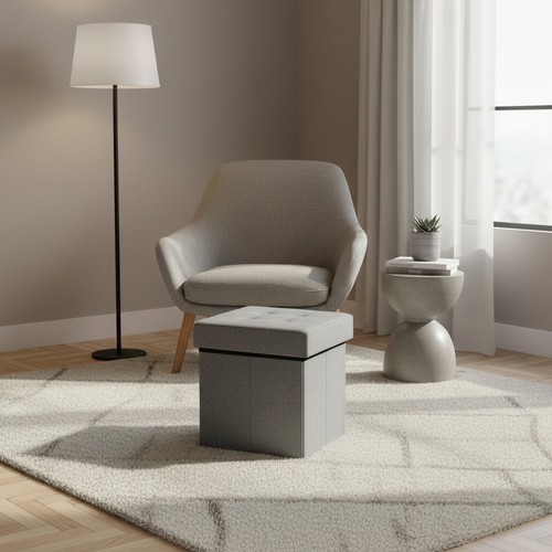 Pouf contenitore quadrato - pouf,