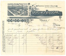 1910 TORINO Galleria Subalpina - Giuseppe DEPETRIS Seterie Velluti - Fattura (1)