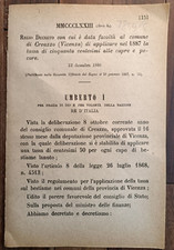 CREAZZO 1886 REGIO DECRETO X TASSA SU CAPRE & PECORE-7850/6