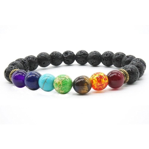 Bracciale con pietra lavica - con,