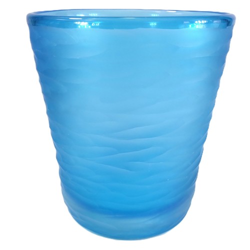 Vaso vetro battuto blu - vaso,