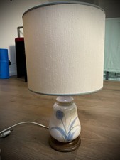 ABATJOUR VINTAGE - Lampada di ceramica e stoffa  (h 51cm, 30cm diametro)