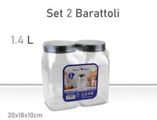 x Set 2 Barattoli Novel Plast 1.4L Contenitori Plastica Ermetici BPA FREE dfh