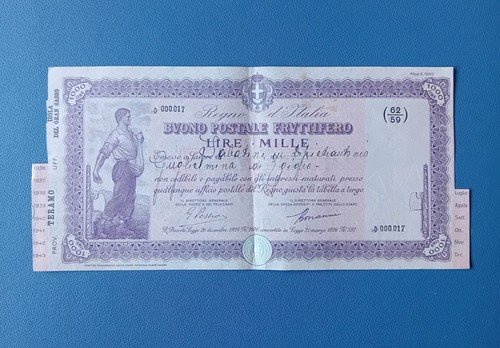 Raro buono postale fruttifero - buono,