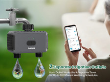 Timer Irrigazione WiFi 2 Vie Alexa – Programmatore Smart Giardino Doppio Tubo